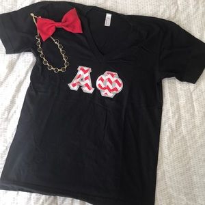 Black chevron Alpha Phi letter shirt